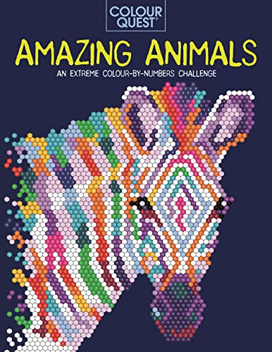 Imagen de archivo de Colour Quest®: Amazing Animals: An Extreme Colour by Numbers Challenge a la venta por WorldofBooks