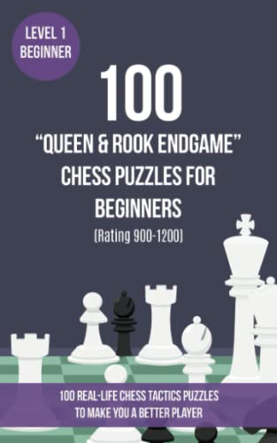 

100 “Queen & Rook” Chess Puzzles for Beginners (Rating 900-1200): 100 real-life chess tactics puzzles for beginners to make you a better player