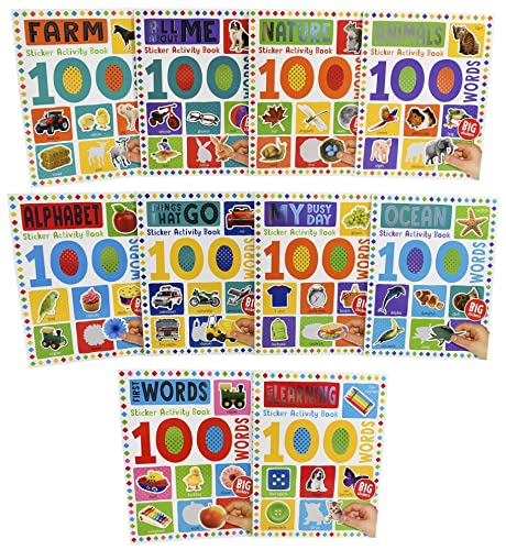 Stock image for My First 100 Words Home Learning Sticker Activity 10 Books Set (Alphabet, My Busy Day, Nature, Ocean, All About Me, Early Learning, First Words, Farm, Things That Go & Animal) for sale by WorldofBooks