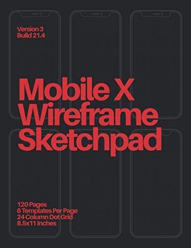 9781790971978: Mobile X Wireframe Sketchpad: Red on Black