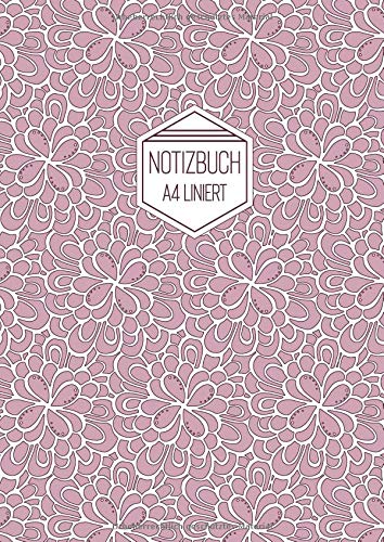 Stock image for Notizbuch A4 Liniert: Softcover Rosa Wei Florales Muster for sale by Revaluation Books