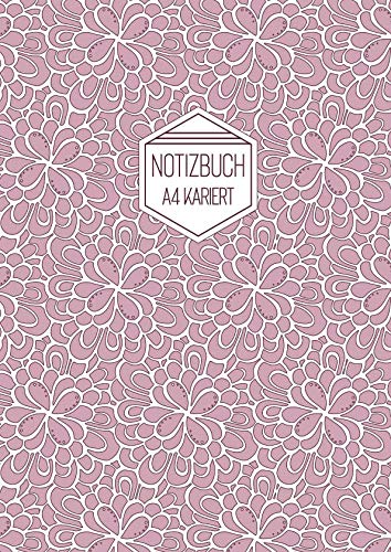 Stock image for Notizbuch A4 Kariert: Softcover Rosa Weiss Florales Muster for sale by Revaluation Books