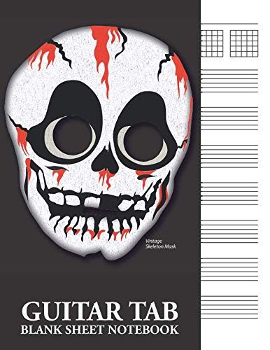 Beispielbild fr Vintage Skeleton Mask Guitar Tab Blank Sheet Notebook: 6-Line (6-String) Tablature Music Notation Workbook zum Verkauf von Revaluation Books