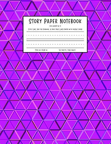 Imagen de archivo de Story Paper Notebook for Grades K-2: Title Line, Box for Drawing, and Half Page Lined Paper with Middle Dash, 7.44 in x 9.69 in, 50 sheets / 100 pages, PURPLE a la venta por Revaluation Books