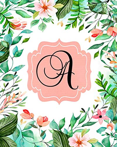 Stock image for A: Initial Monogram Letter A Floral Lined Notebook Journal for sale by Revaluation Books