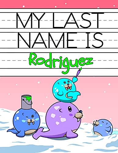 Beispielbild fr My Last Name is Rodriguez: Personalized Primary Name Tracing Workbook for Kids Learning How to Write Their Last Name, Practice Paper with 1" Ruling . (Last Name Tracing Workbook Series) [Soft Cover ] zum Verkauf von booksXpress