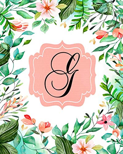 Stock image for G: Initial Monogram Letter G Lined floral Notebook, Journal for sale by Revaluation Books