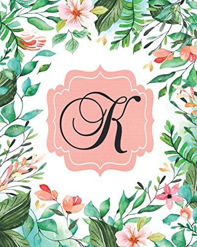 Stock image for K: Initial Monogram Letter K Lined floral Notebook, Journal for sale by Revaluation Books