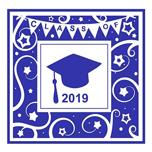 Stock image for Class of 2019: Blue & White Graduation Book: Navy Graduation Guest Book, college university or high school graduate memory book or scrapbook. 2019 Graduation Guestbook (8.5x8.5, unlined pages) for sale by Revaluation Books