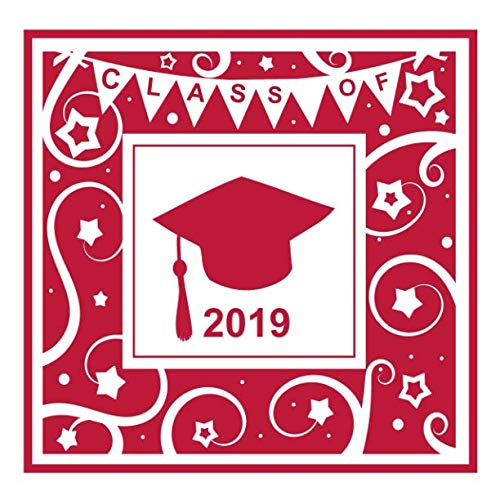 Stock image for Class of 2019: White & Red Graduation Book: Graduation Guest Book, college university or high school graduate memory book or scrapbook. 2019 Graduation Guestbook (8.5x8.5, unlined pages) for sale by Revaluation Books