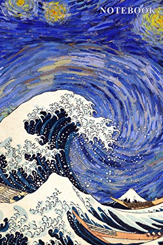 Stock image for Notebook: Van Gogh Starry Night and Hokusai The Great Wave Journal - 100 6" x 9" Wide Ruled Pages for sale by Revaluation Books