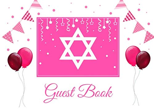 Stock image for Guest Book: Hot Pink Bat Mitzvah Guest Book with Judaica Star of David design, for any Jewish event: Jewish Wedding, BatMitzvah, Birthday, Holiday or Family Party, 8.25x6 inch Soft back Guestbook for sale by Revaluation Books