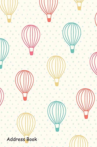 Image d?archive pour Address Book: For Contacts, Addresses, Phone Numbers, Email, Note,Alphabetical Index With Hot air balloons pattern design