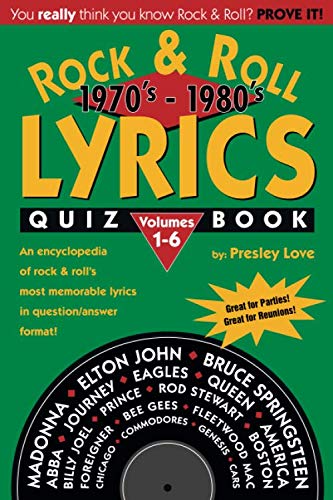 Stock image for Rock & Roll LYRICS Quiz Book 1970's-1980's: Volumes 1-6 for sale by Revaluation Books