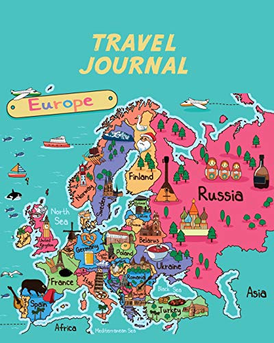 Beispielbild fr Travel Journal: Map Of Europe. Kid's Travel Journal. Fun Holiday Activity Diary And Scrapbook To Write, Draw And Stick-In. (European Map, Vacation Notebook, Adventure Log) zum Verkauf von WorldofBooks