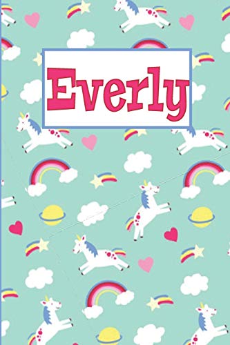 Beispielbild fr Everly: Personalized Named Unicorn Journal Notebook Pretty Magical Rainbows & Hearts Cover For Women And Girls Lined Pages zum Verkauf von Revaluation Books