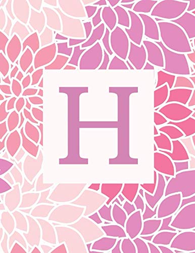 Imagen de archivo de H: Monogram Initial H Notebook for Women and Girls- Pink and Purple Flowers-120 Pages 8.5 x 11 a la venta por Revaluation Books