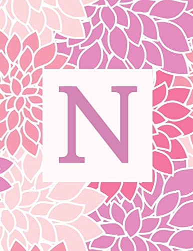 Beispielbild fr N: Monogram Initial N Notebook for Women and Girls- Pink and Purple Flowers-120 Pages 8.5 x 11 zum Verkauf von Revaluation Books