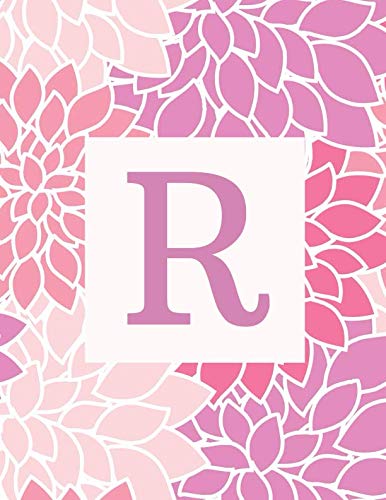 Beispielbild fr R: Monogram Initial R Notebook for Women and Girls- Pink and Purple Flowers-120 Pages 8.5 x 11 zum Verkauf von Revaluation Books