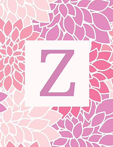 Imagen de archivo de Z: Monogram Initial Z Notebook for Women and Girls- Pink and Purple Flowers-120 Pages 8.5 x 11 a la venta por Revaluation Books