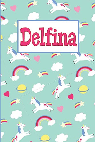 Immagine dell'editore per Delfina: Personalized Named Unicorn Journal Notebook Pretty Magical Rainbows & Hearts Cover For Women And Girls Lined Pages venduto da Revaluation Books