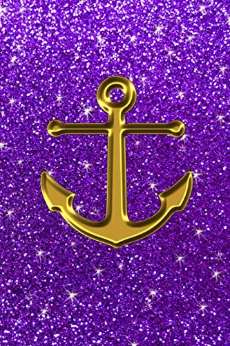 Stock image for Journal: Purple faux glitter gold anchor notebook for sale by Revaluation Books