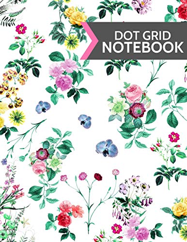 Stock image for Dot Grid Notebook: Modern Floral Flower Rose Design: 120 Page Softcover Paperback (Large 8.5" X 11) for sale by Revaluation Books