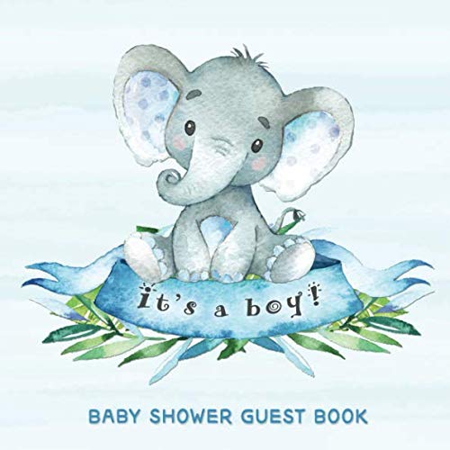 Stock image for Baby Shower Guest Book: It's a Boy: Baby Elephant Guestbook + BONUS Gift Tracker Log and Keepsake Pages | Advice for Parents Sign-In | Blue with Grey Little Peanut for sale by Wonder Book