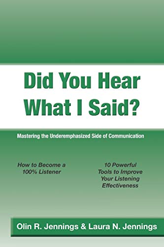 Imagen de archivo de Did You Hear What I Said?: Mastering the Underemphasized Side of Communication a la venta por SecondSale