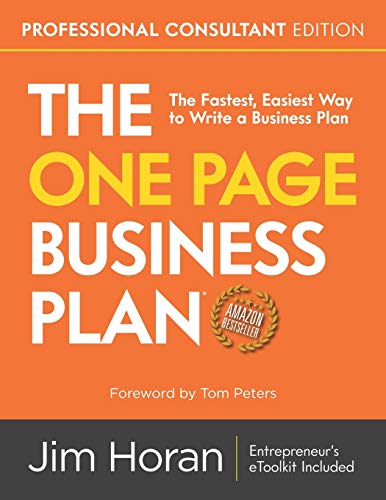Beispielbild fr The One Page Business Plan Professional Consultant Edition zum Verkauf von Lucky's Textbooks