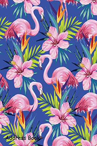 Stock image for Address Book: For Contacts, Addresses, Phone, Email, Note,Emergency Contacts,Alphabetical Index With Tropical Flamingo On Blue for sale by Ergodebooks