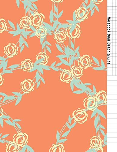 9781797797151: Notebook Dual Graph & Line: Orange Flower Soft Cover Book Half Lined and Half Graph 5x5 on the Same page, Coordinate, grid, squared, math paper, Diary Journal Organizer to get creative.