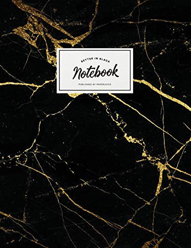 9781798651018: Notebook: Beautiful black marble white label | ★ School supplies ★ Personal diary ★ Office notes | 8.5 x 11 - big notebook | 150 pages | College ruled (Better in black collection)