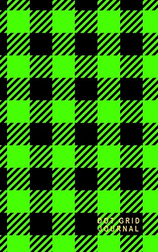 Stock image for Dot Grid Journal: Bright Green and Black Plaid Cover 5 x 8 - Dot Grid Journal Notebook 124 Pages for sale by Revaluation Books