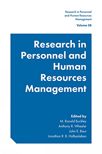 Imagen de archivo de Research in Personnel and Human Resources Management. Volume 38 a la venta por Blackwell's