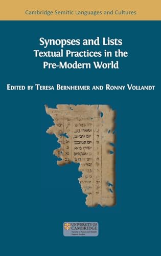 Stock image for Synopses and Lists: Textual Practices in the Pre-Modern World for sale by GreatBookPrices