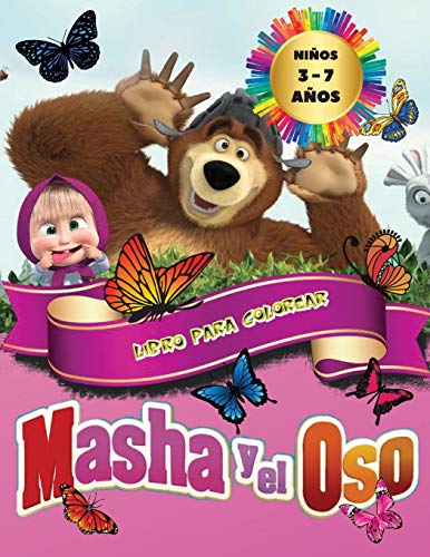 9781801146067: Masha y el Oso - Libro para Colorear Niños 3 - 7 Años: Todos  contentos con este