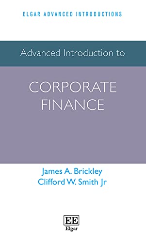 Imagen de archivo de Advanced Introduction to Corporate Finance (Elgar Advanced Introductions series) a la venta por Books From California