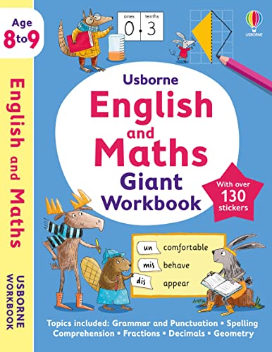 Stock image for Usborne English and Maths Giant Workbook 8-9 for sale by Blackwell's