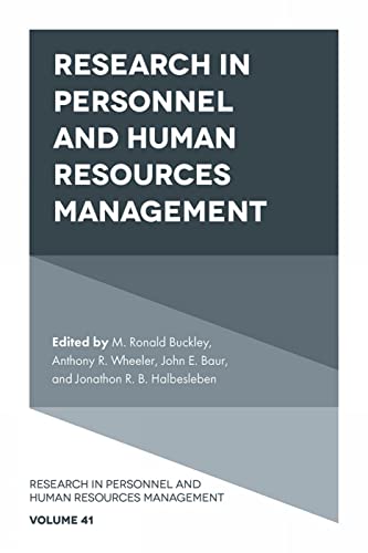 Beispielbild fr Research in Personnel and Human Resources Management (Research in Personnel and Human Resources Management, 41) zum Verkauf von GF Books, Inc.