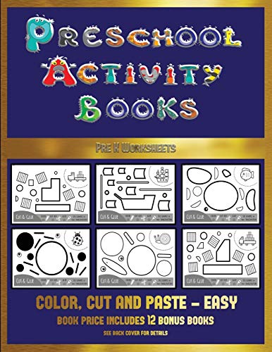 Beispielbild fr Pre K Worksheets (Preschool Activity Books - Easy): 40 Black and White Kindergarten Activity Sheets Designed to Develop Visuo-Perceptual Skills in Pre zum Verkauf von Buchpark