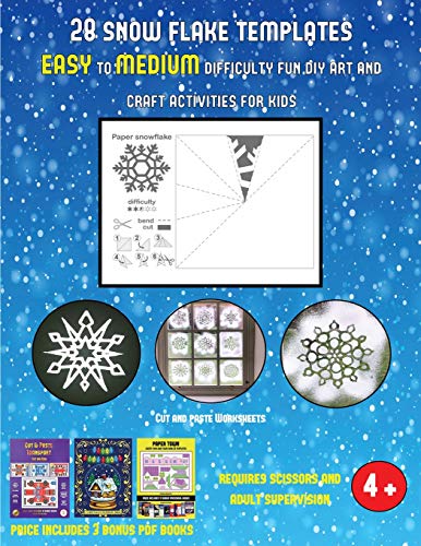 Beispielbild fr Cut and paste Worksheets (28 snowflake templates - easy to medium difficulty level fun DIY art and craft activities for kids): Arts and Crafts for Kid zum Verkauf von Buchpark