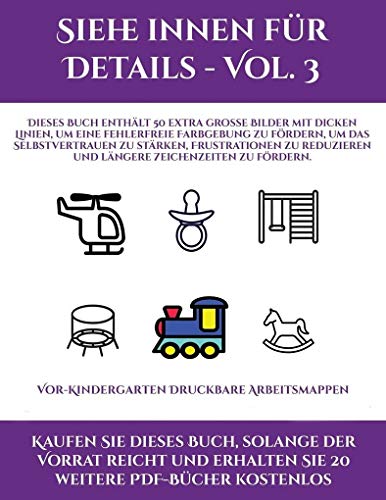 Beispielbild fr Vor-Kindergarten Druckbare Arbeitsmappen (Siehe innen fr Details - Vol. 3): Dieses Buch enthlt 50 extra groe Bilder mit dicken Linien, um eine . Frustrationen zu reduzieren und lngere zum Verkauf von Buchpark