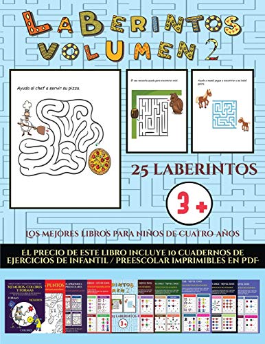 9781839113437: Fichas de preescolar (Laberintos - Volumen 2): 25 fichas imprimibles con laberintos a todo color para nios de preescolar/infantil (23)