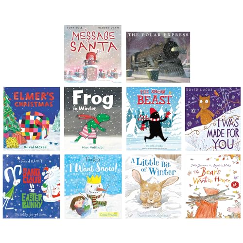 Beispielbild fr Cosy Christmas 10 Classic Festive Stories Picture Books Collection (A Message For Santa, The Polar Express, I was Made For You, I want Snow, Santa Claus vs the Easter Bunny, Elmer Christmas & 4 More) zum Verkauf von WorldofBooks