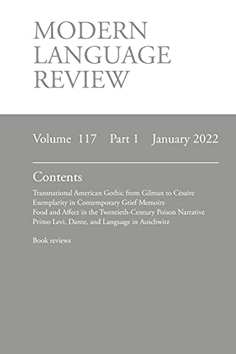 9781839541278: Modern Language Review (117: 1) January 2022