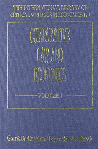 9781840644777: Comparative Law and Economics (The International Library of Critical Writings in Economics series)