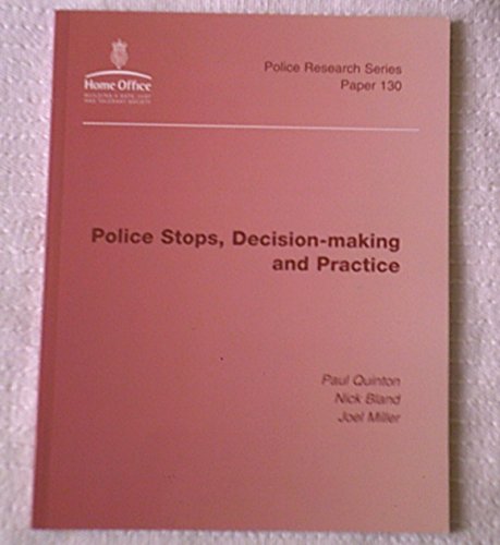 Beispielbild fr Police Stops, Decision-Making and Practice (Police research series paper) zum Verkauf von Phatpocket Limited