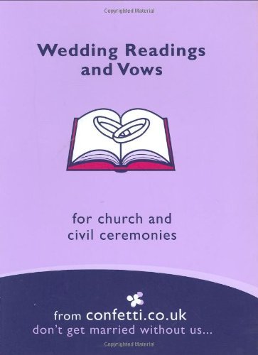 Stock image for Wedding Readings and Vows for sale by WorldofBooks