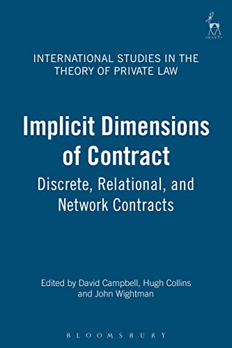 Imagen de archivo de Implicit Dimensions of Contract: Discrete, Relational and Network Contracts a la venta por Chiron Media